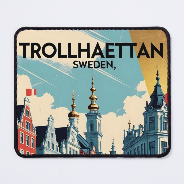 Item preview, Trollhaettan Sweden 1950s Vintage Travel Tourism designed and sold by TravelersGems.