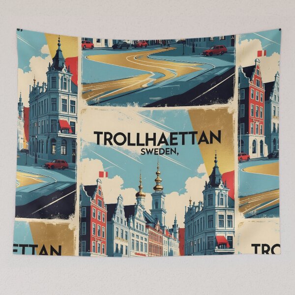 Item preview, Trollhaettan Sweden 1950s Vintage Travel Tourism designed and sold by TravelersGems.