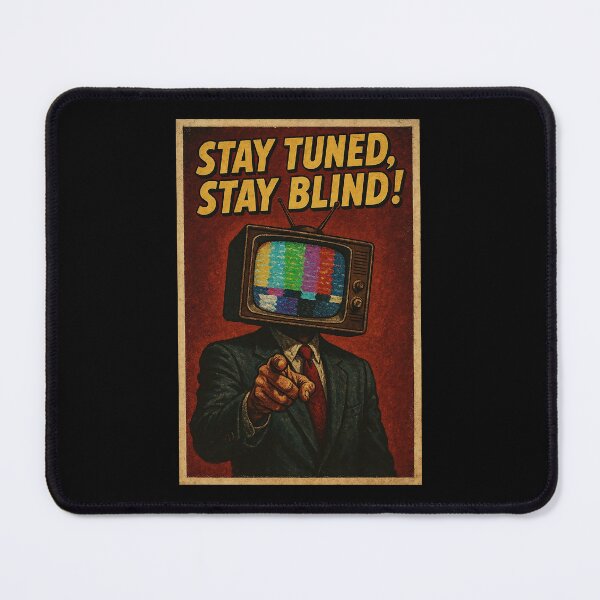 Item preview, Stay Tuned, Stay Blind – Vintage TV Head with Static Bars designed and sold by The Devil's Bargain.