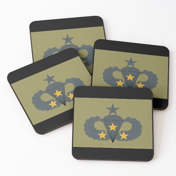 Item preview, Badge - Army - Parachutist - Senior - 3 Combat Star - Subdued X 300 designed and sold by Military Insignia Products.
