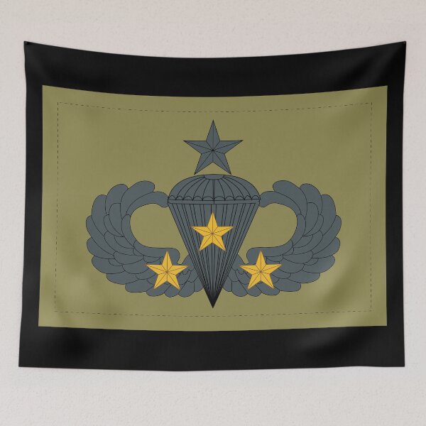 Item preview, Badge - Army - Parachutist - Senior - 3 Combat Star - Subdued X 300 designed and sold by Military Insignia Products.