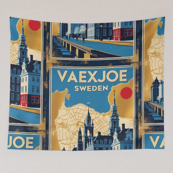 Item preview, Vaexjoe Sweden 1950s Vintage Travel Tourism designed and sold by TravelersGems.