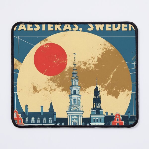 Item preview, Vaesteras Sweden 1950s Vintage Travel Tourism designed and sold by TravelersGems.