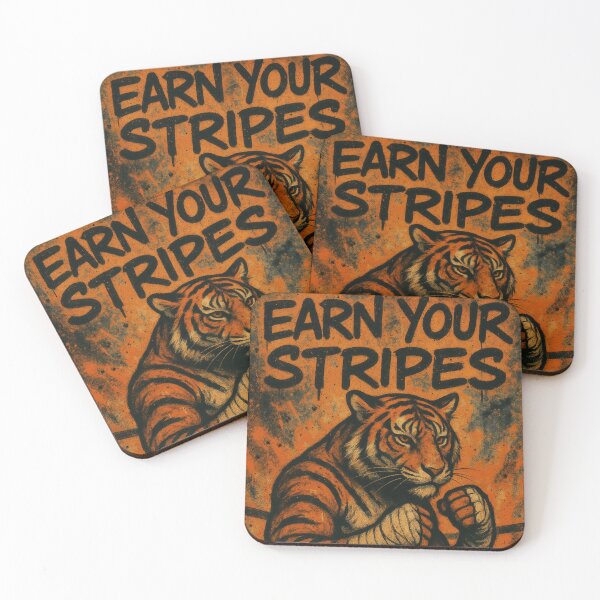 Item preview, EARN YOUR STRIPES — The Fighter Tiger designed and sold by SavageTeamArt.