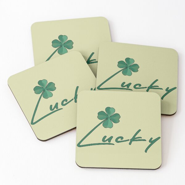 Item preview, Lucky – Blooming clover on cheerful typography designed and sold by Demiurgos-Art.