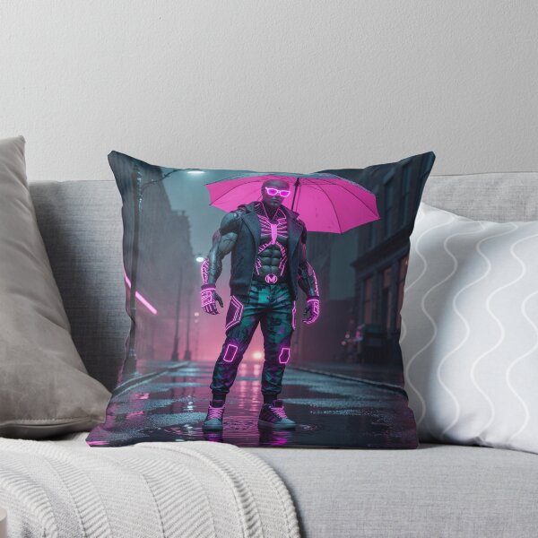 Item preview, Cyberpunk Halloween Warrior – Neon Street Power in the Rain | Futuristic Hero of the Night designed and sold by PLUSHIWORLDtm.