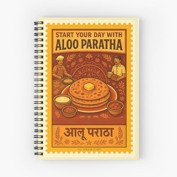 Item preview, Aloo Parantha Vintage Stamp Art Print - Indian Breakfast Food Art | Nostalgia food designed and sold by The Uphaar Store.