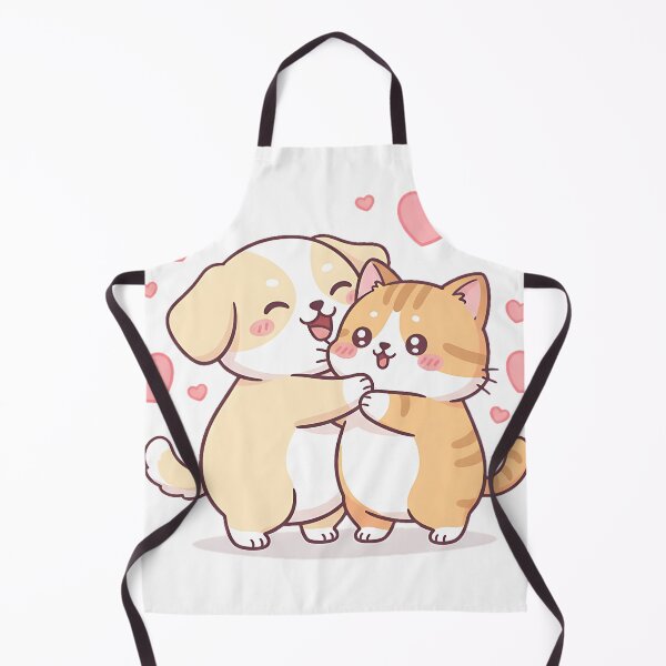 Item preview, Chibi Dog Hug Attack – Cute Fat Puppy Hugging Blushing Cat designed and sold by meesub.