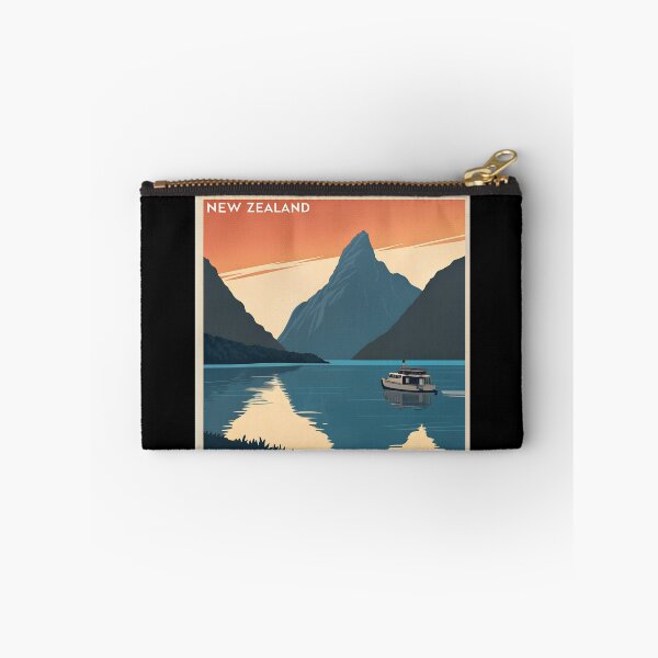 Item preview, Milford Sound New Zealand – Retro Travel Poster Design designed and sold by VividOrganica.