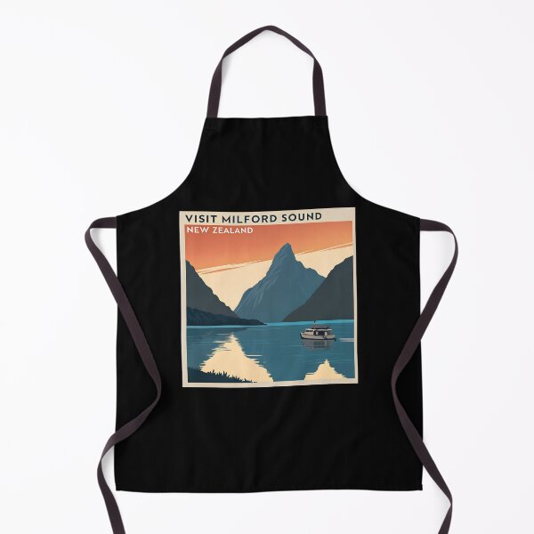 Item preview, Milford Sound New Zealand – Retro Travel Poster Design designed and sold by VividOrganica.
