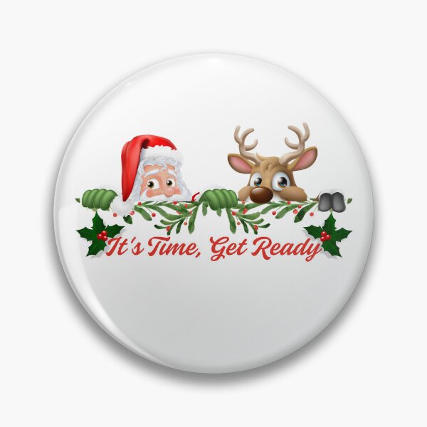 Item preview, It’s Time, Get Ready – Cute Santa and Reindeer Christmas Design designed and sold by FREELANIX.