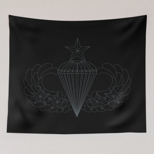 Item preview, Badge - Army - Parachutist - Senior - 4 Combat Star - Black - Metal X 300 designed and sold by Military Insignia Products.