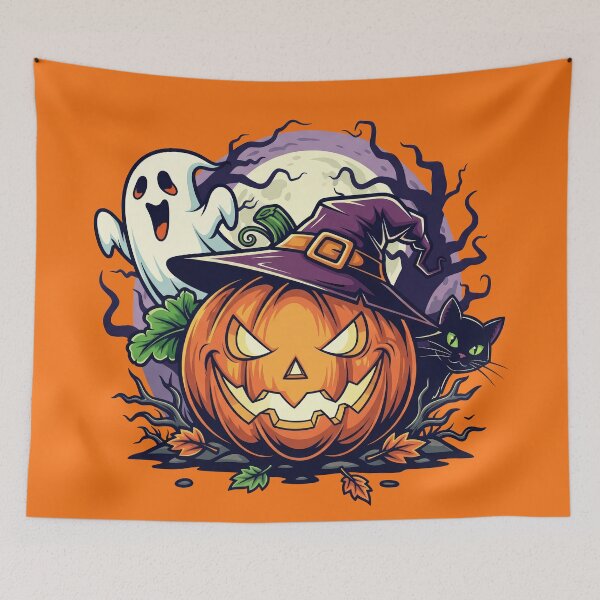 Item preview, Witchy Pumpkin & Friends – Halloween Night Scene designed and sold by RickGoulet.