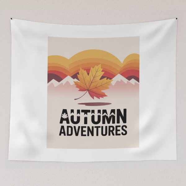 Item preview, Autumn Adventures | Fall Hiking Mountain Art with Maple Leaf | Nature Lover Gift for Outdoor Enthusiasts designed and sold by pod24.