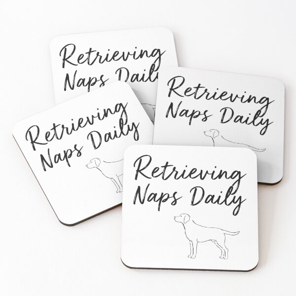 Item preview, Retrieving Naps Daily Pun handwritten quote with Labrador Retriever line art designed and sold by Tong4130.
