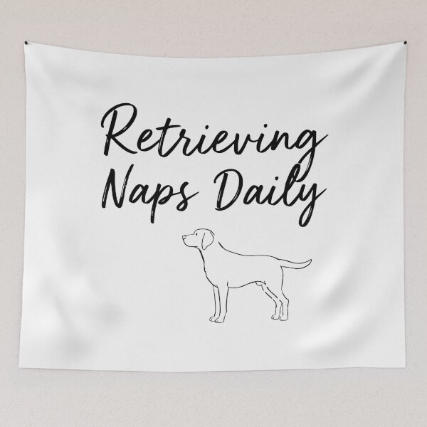 Item preview, Retrieving Naps Daily Pun handwritten quote with Labrador Retriever line art designed and sold by Tong4130.