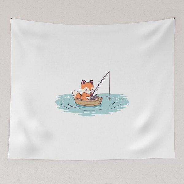 Item preview, Cute Fox Fishing in a Boat designed and sold by Vectorfever.
