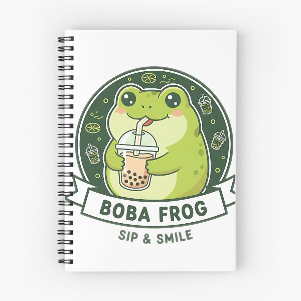 Item preview, Kawaii Chibi Frog Drinking Bubble Tea – Cute Funny Frog Art for Sticker & Shirt designed and sold by meesub.