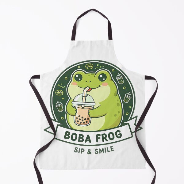 Item preview, Kawaii Chibi Frog Drinking Bubble Tea – Cute Funny Frog Art for Sticker & Shirt designed and sold by meesub.
