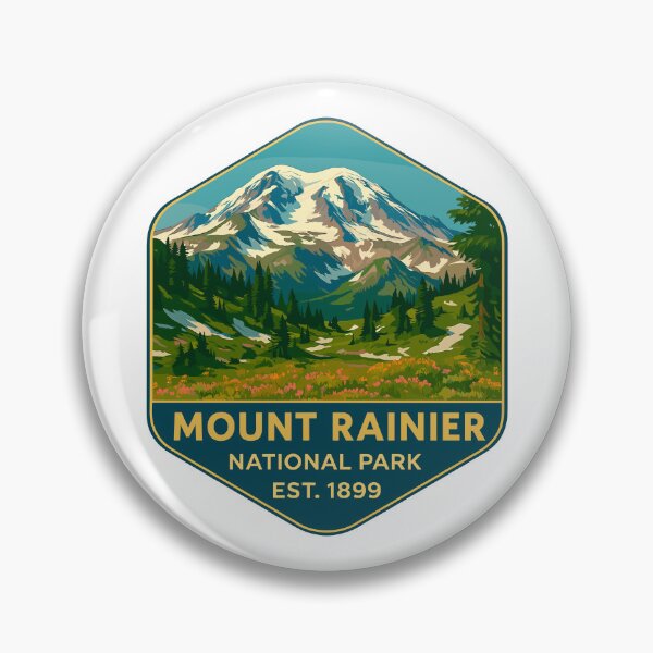 Artikelvorschau, Mount Rainier Nationalpark Retro Sticker entworfen und verkauft von Ismeal Von.