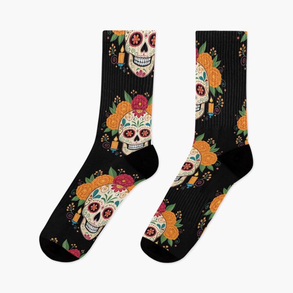 Artikelvorschau, Sugar Skull with Roses and Candles – Día de los Muertos entworfen und verkauft von InnerFlow.