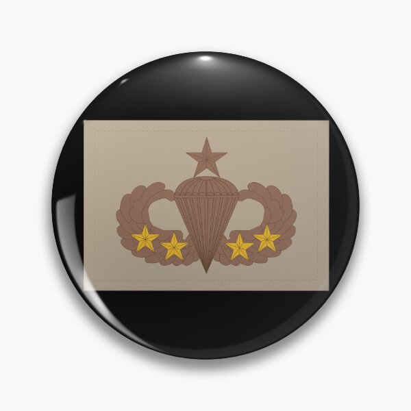 Item preview, Badge - Army - Parachutist - Senior - 4 Combat Star - Subdued - Desert X 300 designed and sold by Military Insignia Products.