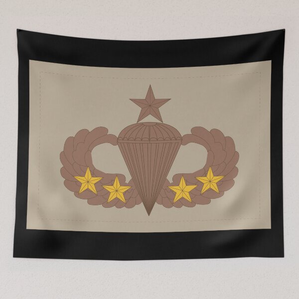 Item preview, Badge - Army - Parachutist - Senior - 4 Combat Star - Subdued - Desert X 300 designed and sold by Military Insignia Products.