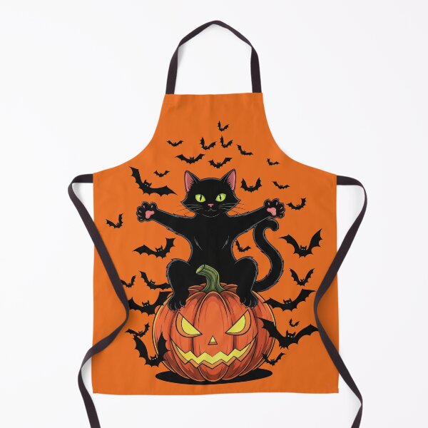 Item preview, Spooky Black Cat on Pumpkin with Bats designed and sold by RickGoulet.