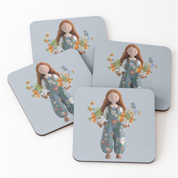 Item preview,  A beautiful red-haired doll with a bouquet of flowers designed and sold by DZIERANA.