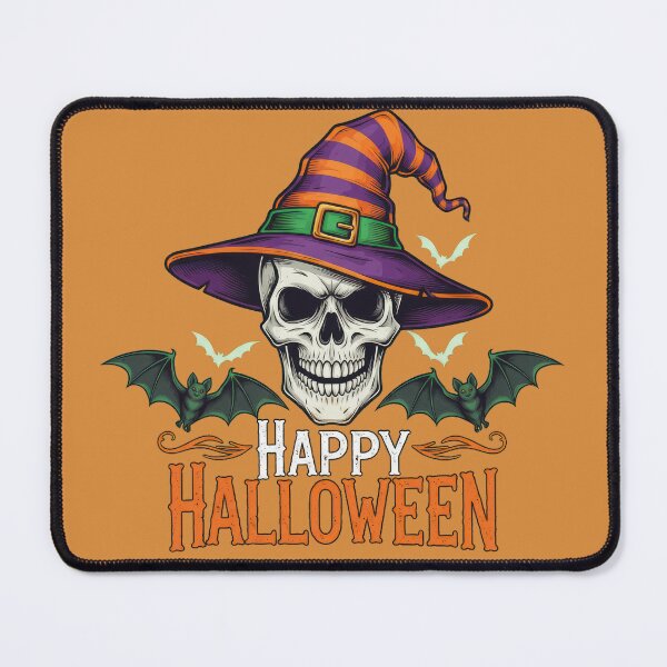 Item preview, Witch Hat Skull with Bats – Halloween Vibes designed and sold by RickGoulet.