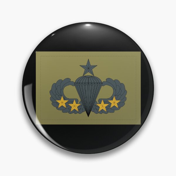 Item preview, Badge - Army - Parachutist - Senior - 4 Combat Star - Subdued X 300 designed and sold by Military Insignia Products.
