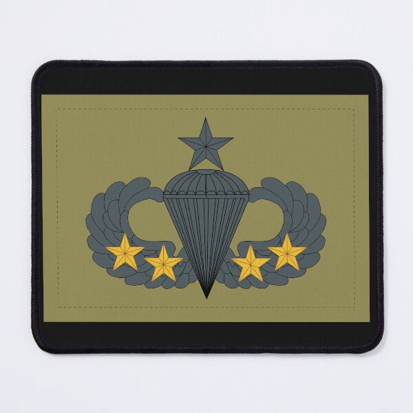 Item preview, Badge - Army - Parachutist - Senior - 4 Combat Star - Subdued X 300 designed and sold by Military Insignia Products.