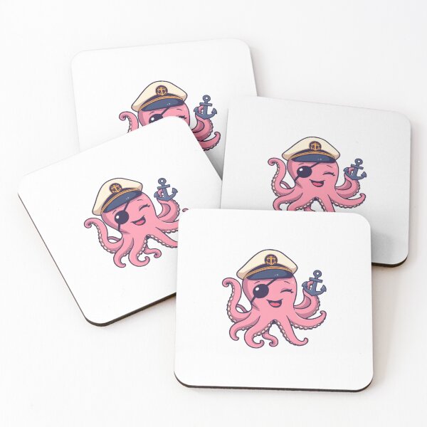 Item preview, Pirate Octopus Captain – Kawaii Ocean Adventure Vector Illustration designed and sold by Vectorfever.