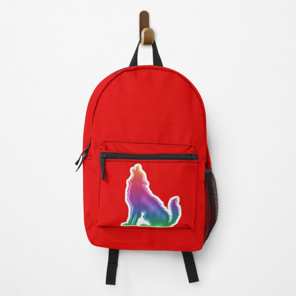 Item preview, Wolf Howling Sticker Design Vibrant Rainbow designed and sold by HalloweenShop666.