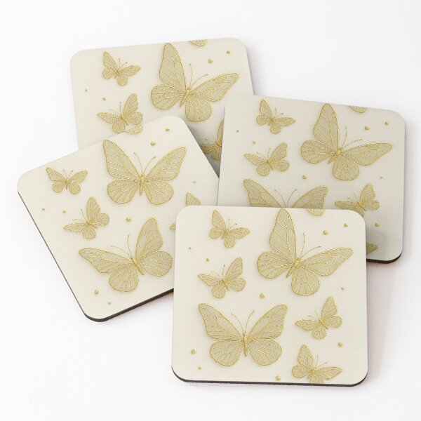 Item preview, Golden Grace: Elegant Butterfly Wallpaper on Clear Canvas designed and sold by RocketBoys.