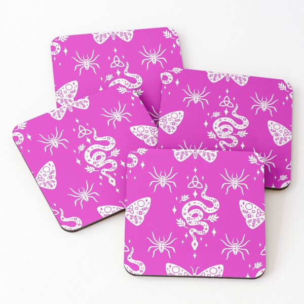 Item preview, Halloween Hot Pink Spiders, Snakes, And Butterflies Pattern designed and sold by DEC02.