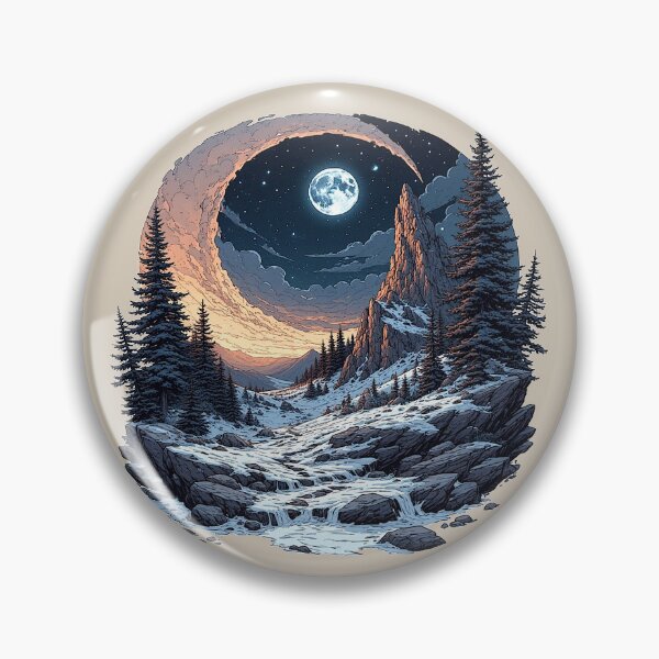 Item preview, Snowy Mountain Night Landscape  designed and sold by alizye.