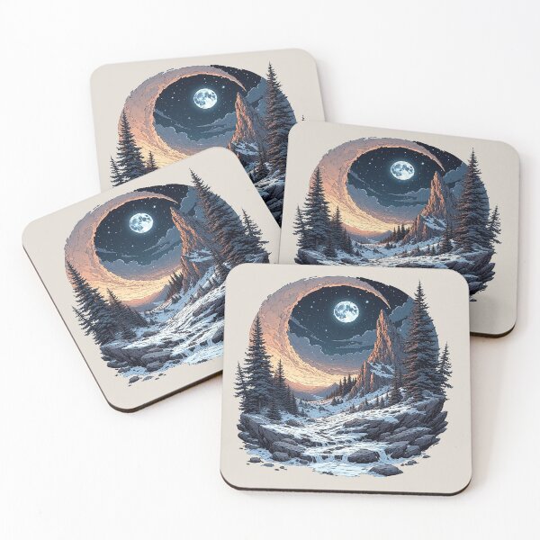 Item preview, Snowy Mountain Night Landscape  designed and sold by alizye.