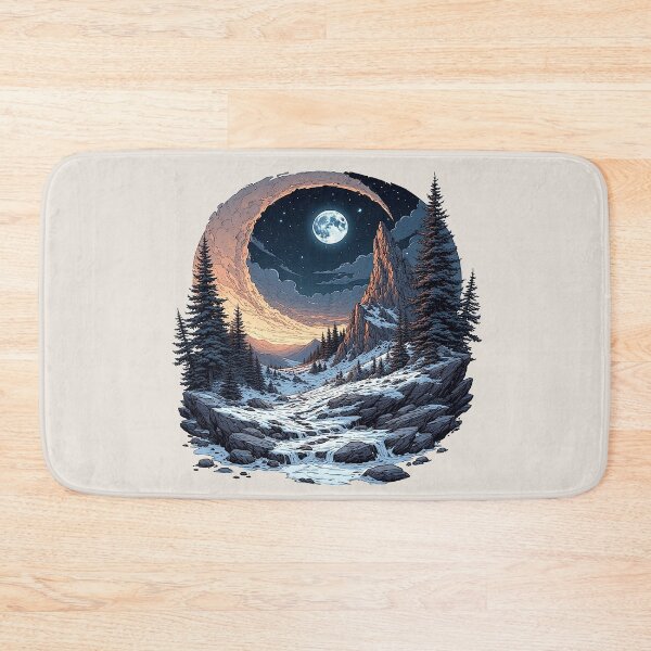 Item preview, Snowy Mountain Night Landscape  designed and sold by alizye.