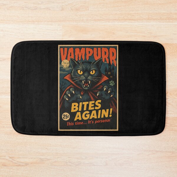 Item preview, Vintage Vampurr Bites Again! Funny Cat Halloween designed and sold by gear-posters.