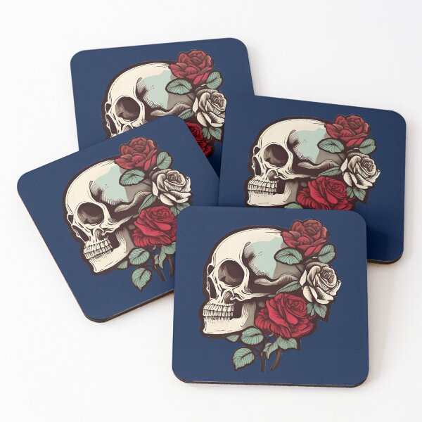 Item preview, Rose, cool gothic style skull with roses, dark aesthetics designed and sold by wolfgangsilas.