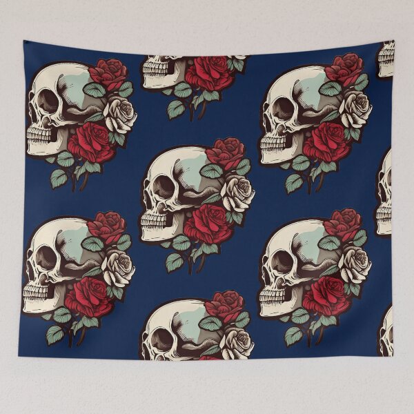 Item preview, Rose, cool gothic style skull with roses, dark aesthetics designed and sold by wolfgangsilas.