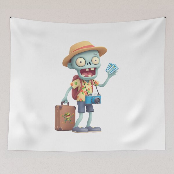 Item preview, Funny Tourist Zombie – Cartoon Undead Traveler Illustration designed and sold by DesignArtist.ia.
