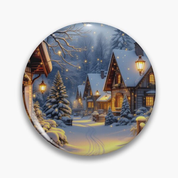 Item preview, Winter Village Glow – snowy serenity, starlit skies & cozy lights in festive harmony designed and sold by FotoworldEdel.