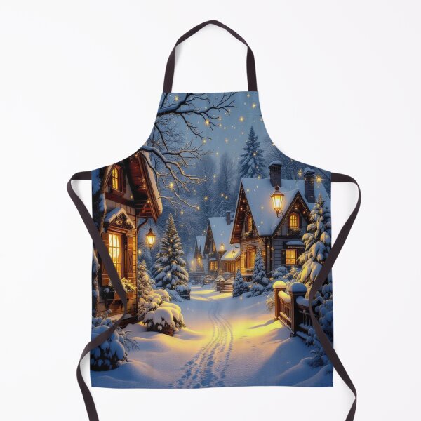 Item preview, Winter Village Glow – snowy serenity, starlit skies & cozy lights in festive harmony designed and sold by FotoworldEdel.