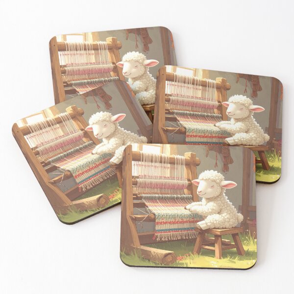 Item preview, Cute Lamb Weaving | Fiber Arts Artwork | Weaving Artwork designed and sold by VeryGoodFiber.