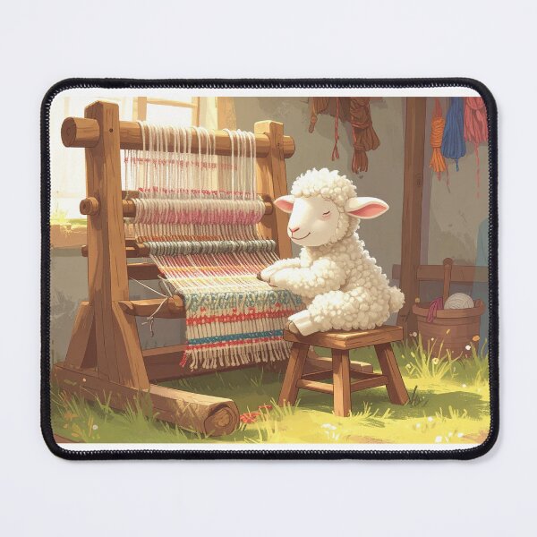 Item preview, Cute Lamb Weaving | Fiber Arts Artwork | Weaving Artwork designed and sold by VeryGoodFiber.