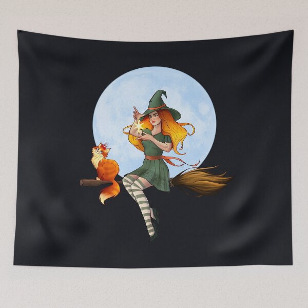 Item preview, Moonlight Magic. Cute Witch and Her Cat designed and sold by NMT Designs.