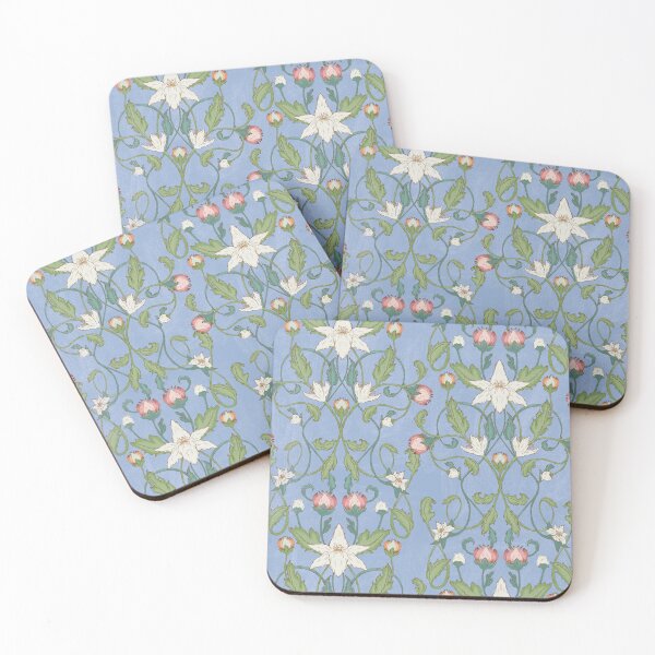 Item preview, Art Nouveau Floral - trillium buds blue designed and sold by Courtney Nicholls.