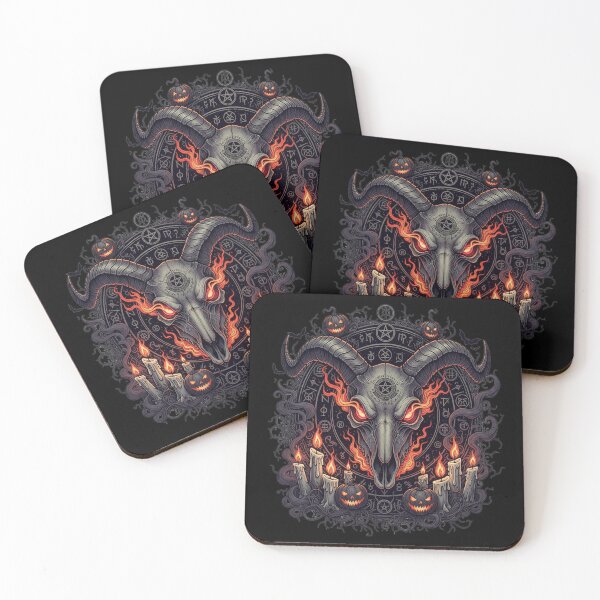Item preview, Satanic Goat Skull  Hellfire Pumpkin Ritual – Halloween  Art designed and sold by jatoso.